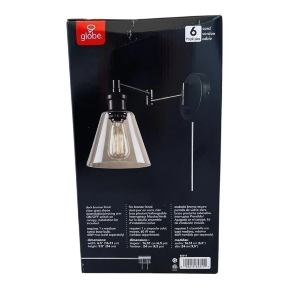 Globe Electric Leclair Dark Bronze Lantern Wall Light 12